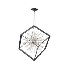  AC11440CH - Sunburst  8 Light Chandelier (Matte Black & Chrome)