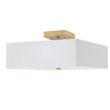 Dainolite SRN-143SF-AGB-WH - 3LT Incandescent Semi-Flush AGB w/ White Shade