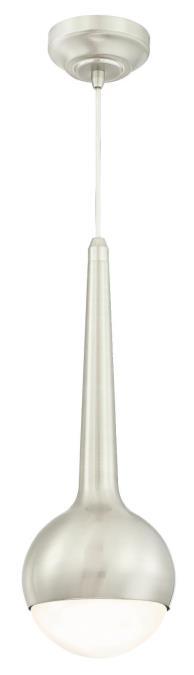 Westinghouse 6329700 - LED Mini Pendant Brushed Nickel Finish Frosted Opal Glass