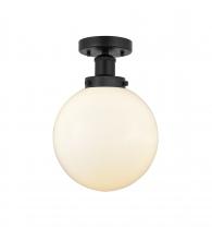 Innovations Lighting 616-1F-BK-G201-8 - Beacon - 1 Light - 8 inch - Matte Black - Semi-Flush Mount