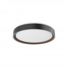 Kuzco Lighting Inc FM43916-BK/WT-5CCT - Essex 16-in Black/Walnut LED Flush Mount