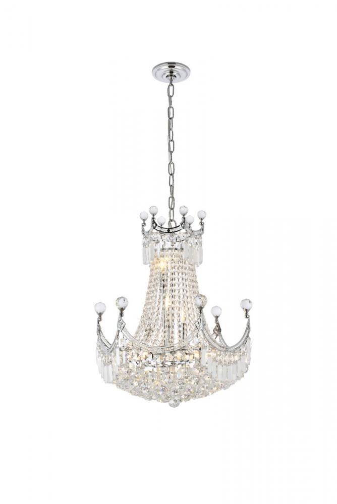 Corona 9 light Chrome Chandelier Clear Spectra® Swarovski® Crystal