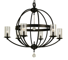 Framburg 1077 MB/F - 6-Light Mahogany Bronze Compass Foyer Chandelier